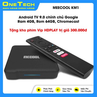 TV Box Mecool KM1 COLECTIVE, Android TV 9.0 Chứng Chỉ Google, S905X3 4gb/64gb, Remote Voice Giọng Nói