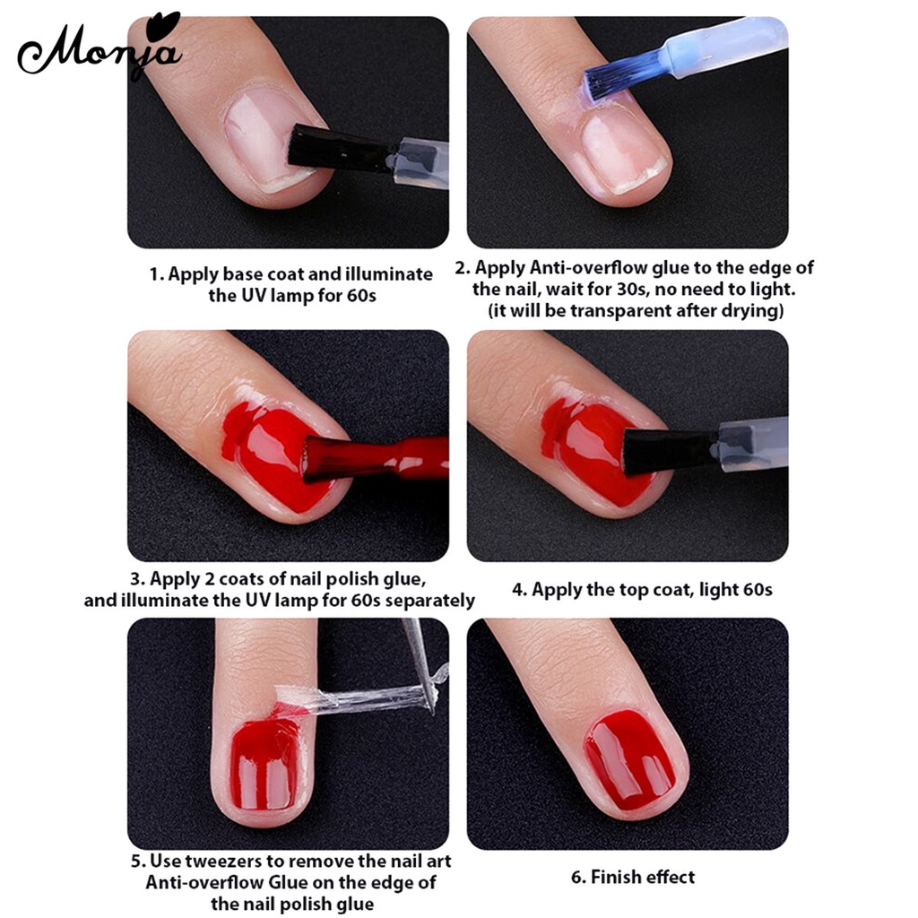 MONJA [Hàng mới về] Keo sơn móng dưỡng ẩm chống lem 10ml dành cho người mới bắt đầu