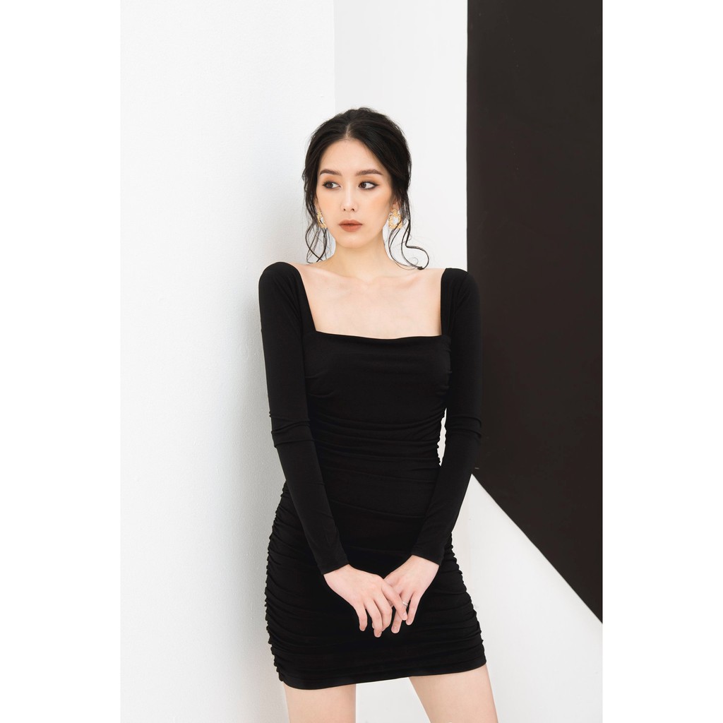 NARCOTICS-NEALA- Đầm dáng ôm dúm eo tay dài. | BigBuy360 - bigbuy360.vn