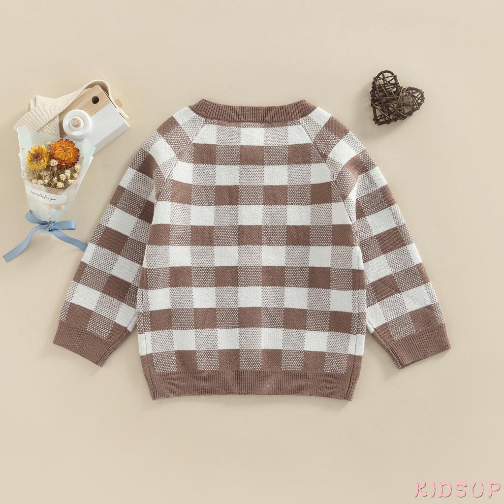 Áo Khoác Len Cardigan Tay Dài Dáng Rộng Cài Khuy Kẻ Sọc Thời Trang Xuân Thu Cho Bé Gái / Bé Gái