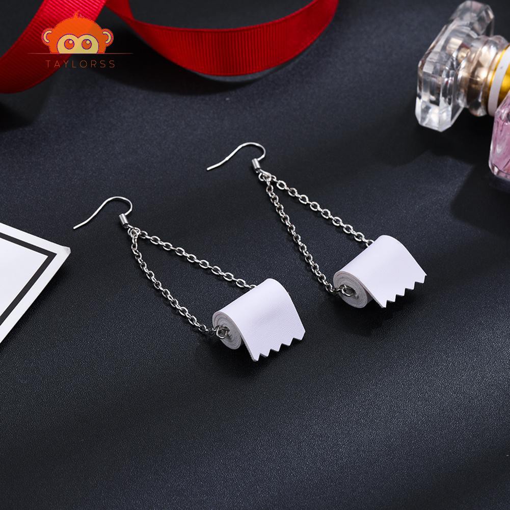 (Fast Shipping)Metal Dangle Drop Earrings Rolling Tissue for Women Ear Hook Jewelry Gift 