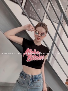 Áo Croptop Aloha Bitches