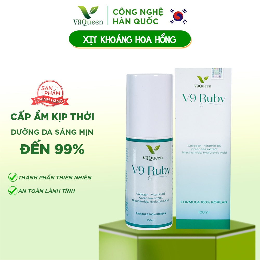 Siêu Hót Nước Hoa Hồng Xịt Khoáng - Cung Cấp Độ Ẩm, Dưỡng Da Mềm Mịn, Mỹ Phẩm Bà Bầu V9Queen