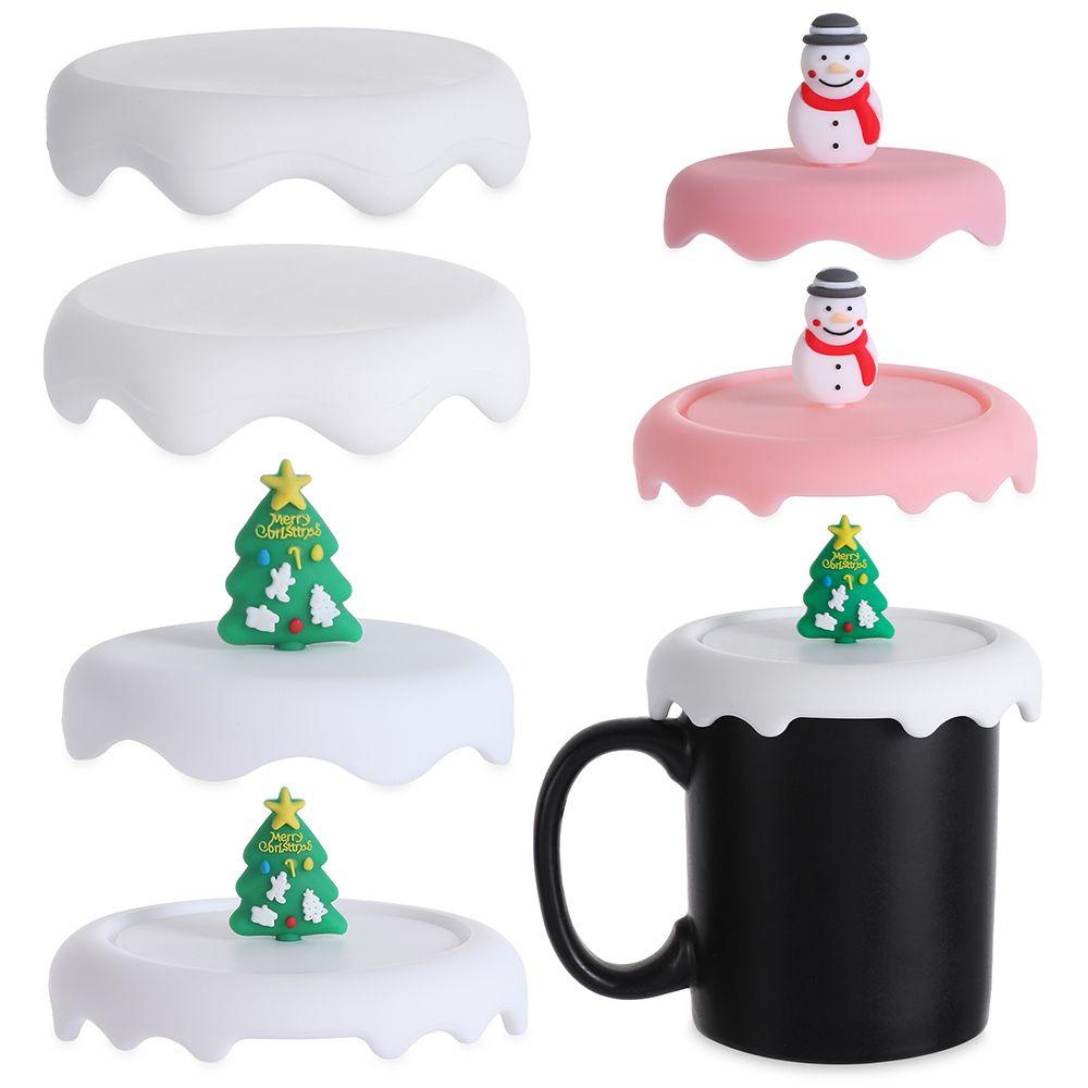 Nắp Cốc Cà Phê Bằng Silicone Tái Sử Dụng Được Hình Giáng Sinh Dễ Thương