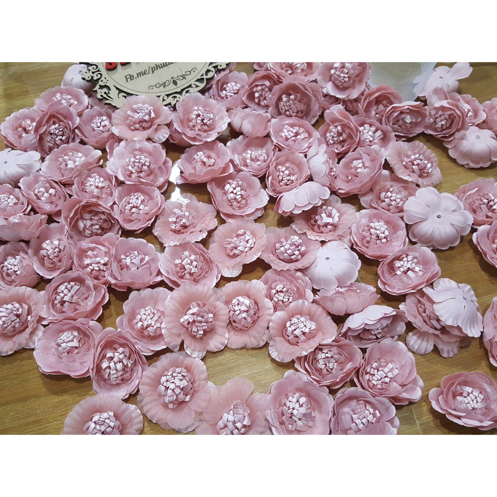 HOA VẢI TRANG TRÍ 5cm - Sét 10 cái