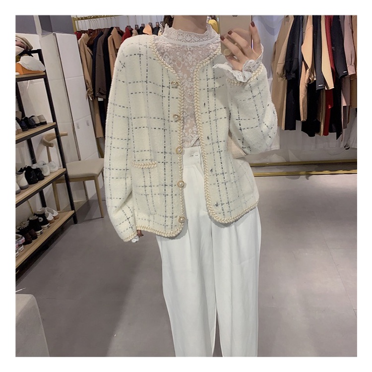 Áo Khoác Cadigan Len - Áo khoác dạ len kẻ nữ 2 màu Daski | BigBuy360 - bigbuy360.vn