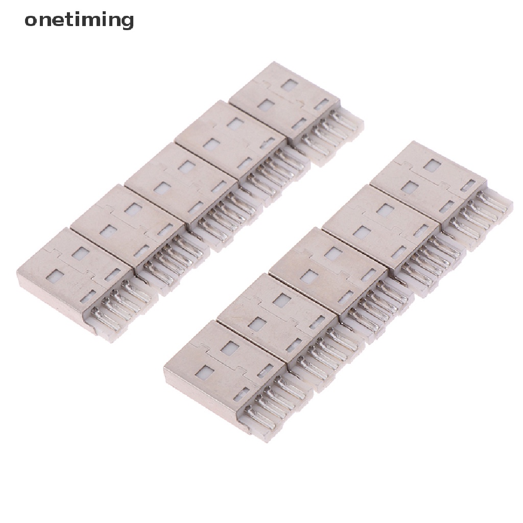 Otvn 10pcs usb 2.0 type a plug 4pin male adapter solder connector copper terminal Jelly