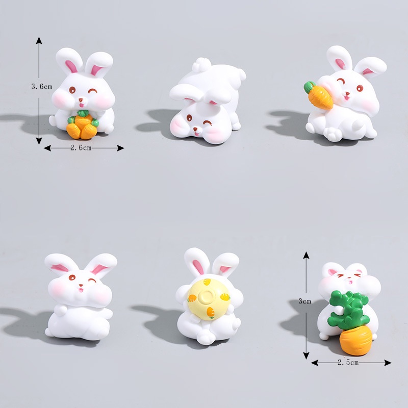 Mô hình tiểu cảnh ♥️ Thỏ con cụp tai nghịch ngợm trong vườn trang trí sen đá, tiểu cảnh, terrarium