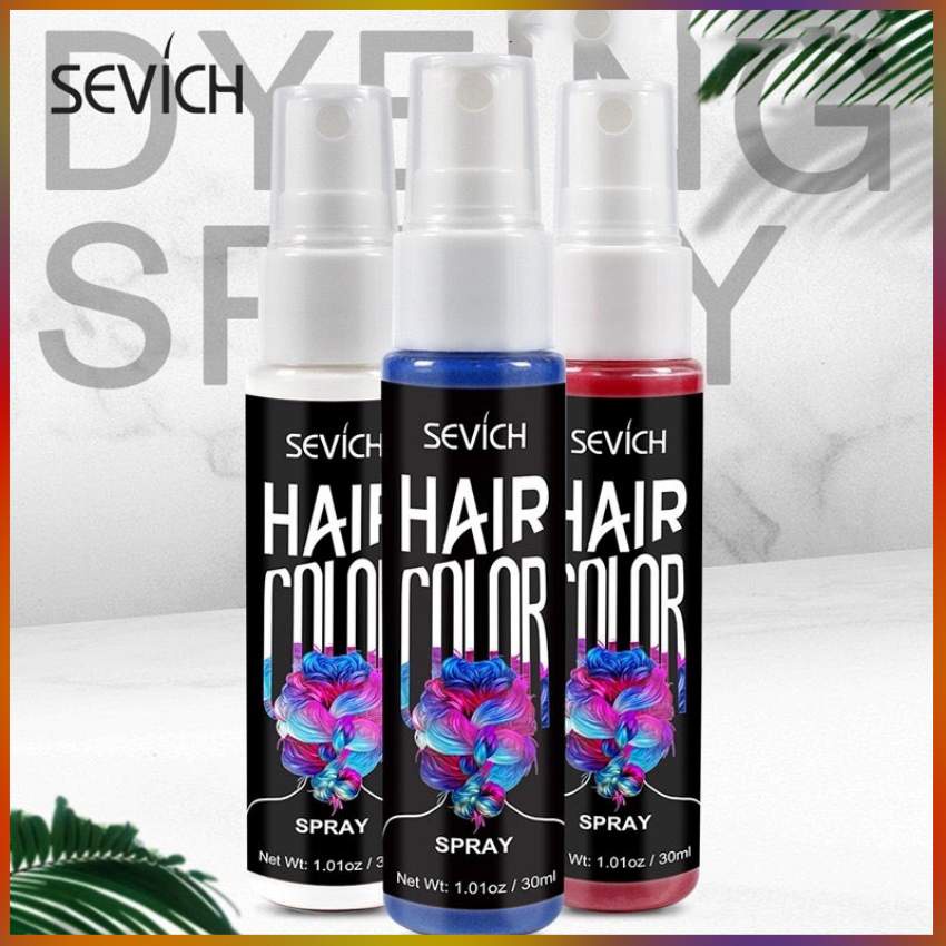 Gôm Xịt Nhuộm Đổi Màu Tóc Tạm Thời Sevich 30ml/Chai Với 05 Màu Thời Trang Tùy Chọn