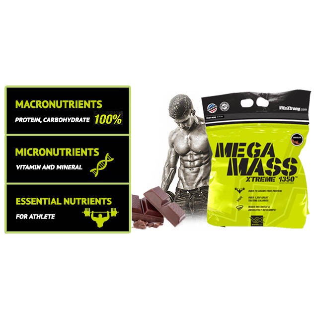 GW SAMPLE | MEGA MASS 1KG Túi Dùng Thử Sữa Tăng Cân Cực Nhanh VITAXTRONG MEGA MASS PRO 1kg