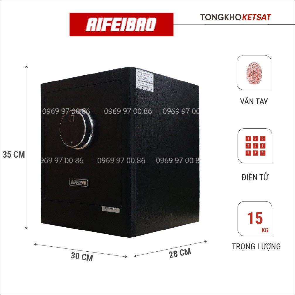 Két Sắt Nhập Khẩu Thông Minh Aifeibao HK-35-AG Két Sắt Mini Điện Tử Vân Tay Cao Cấp (Miễn Phí Giao Hàng)