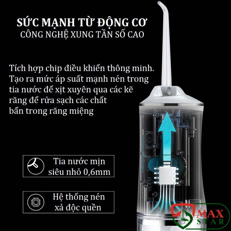 Máy Tăm Nước Cầm Tay - Tăm Nước Vệ Sinh Răng Miệng Oral Irrigator Bản Quốc Tế Chuẩn Châu Âu có sẵn