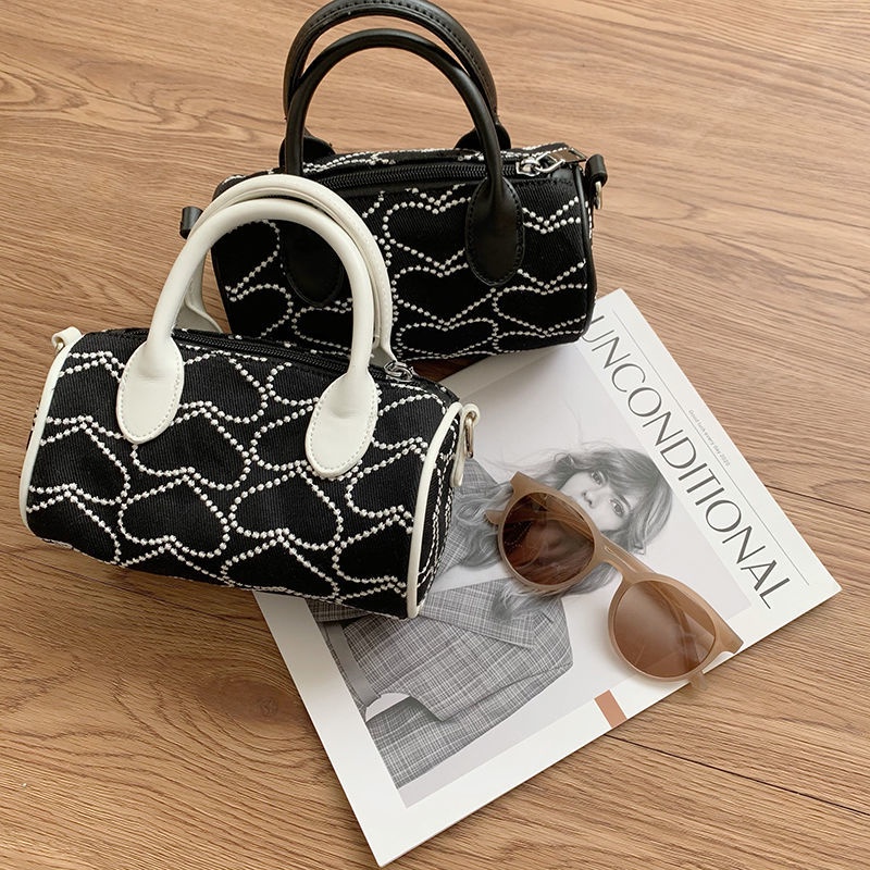 Túi Đeo Chéo Hình Tròn Thêu Hình Trái Tim Ngọt Ngào Phong Cách Mới Y2G 20 Cho Nữ