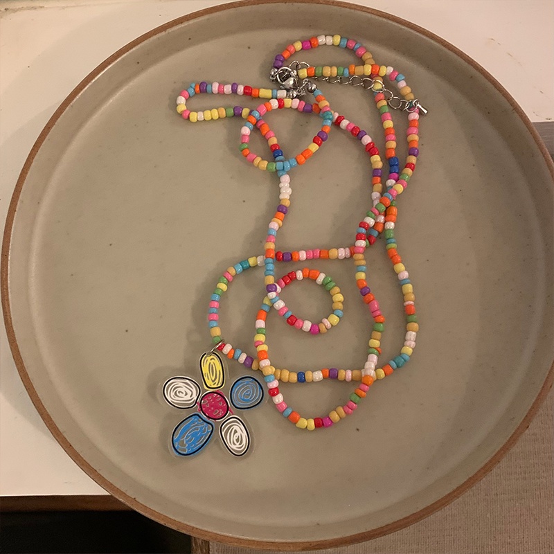 Vòng cổ Chuỗi Hạt Nhiều Màu Phong Cách Harajuku Ngọt Ngào