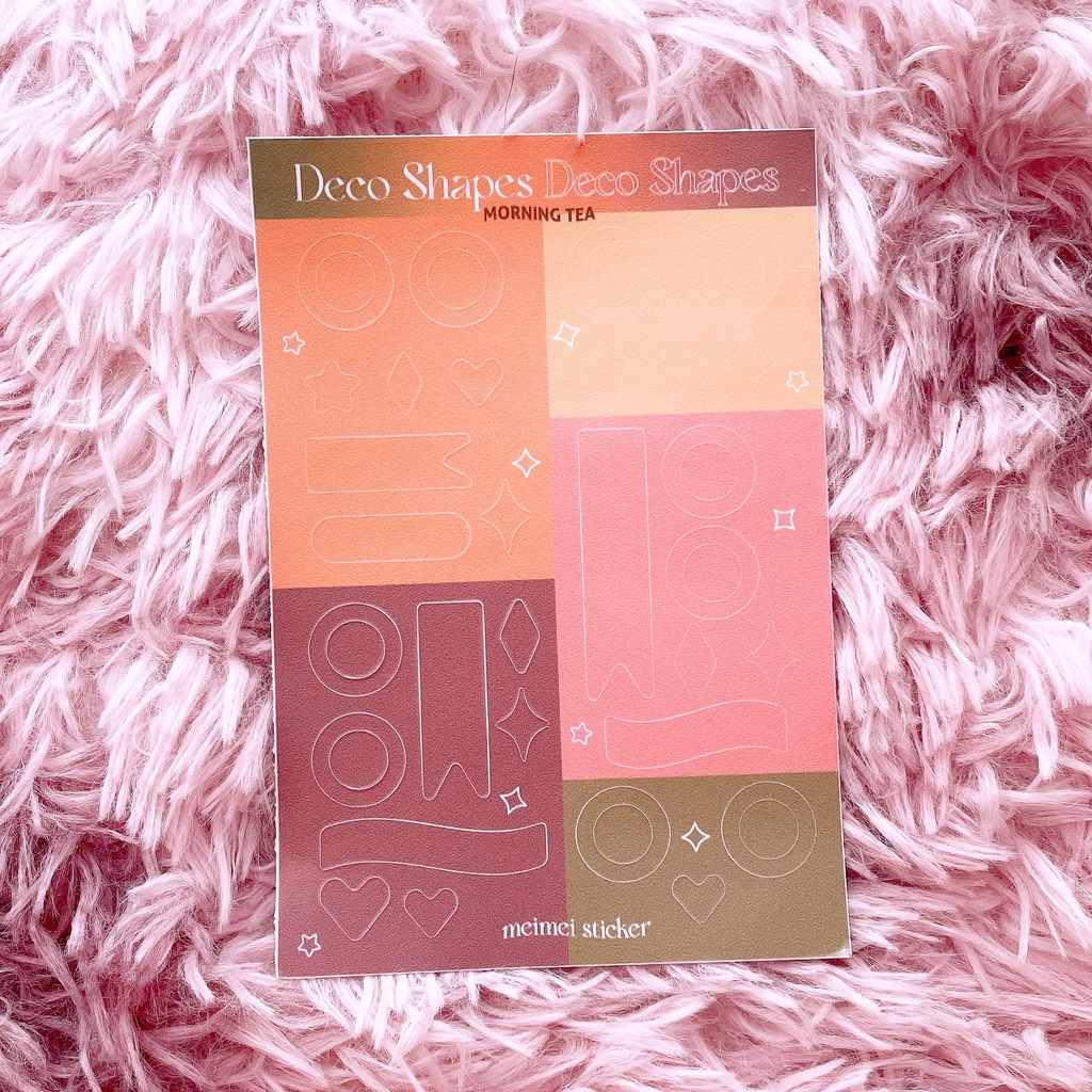 Set sticker Decor Shapes trang trí sổ bullet journal nhiều màu