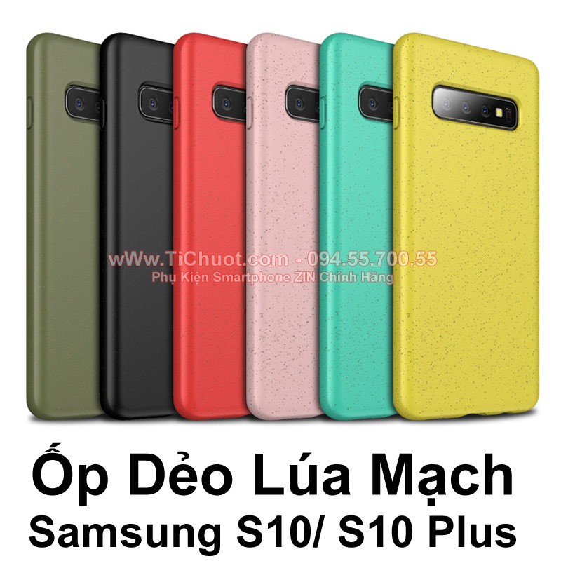 Ốp Lưng Samsung S10/ S10 Plus Sợi Lúa Mạch Dẻo TPU