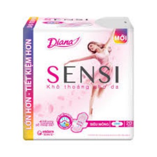 [GÓI SIÊU TIẾT KIỆM] Băng vệ sinh Diana Sensi siêu mỏng cánh gói 20 miếng