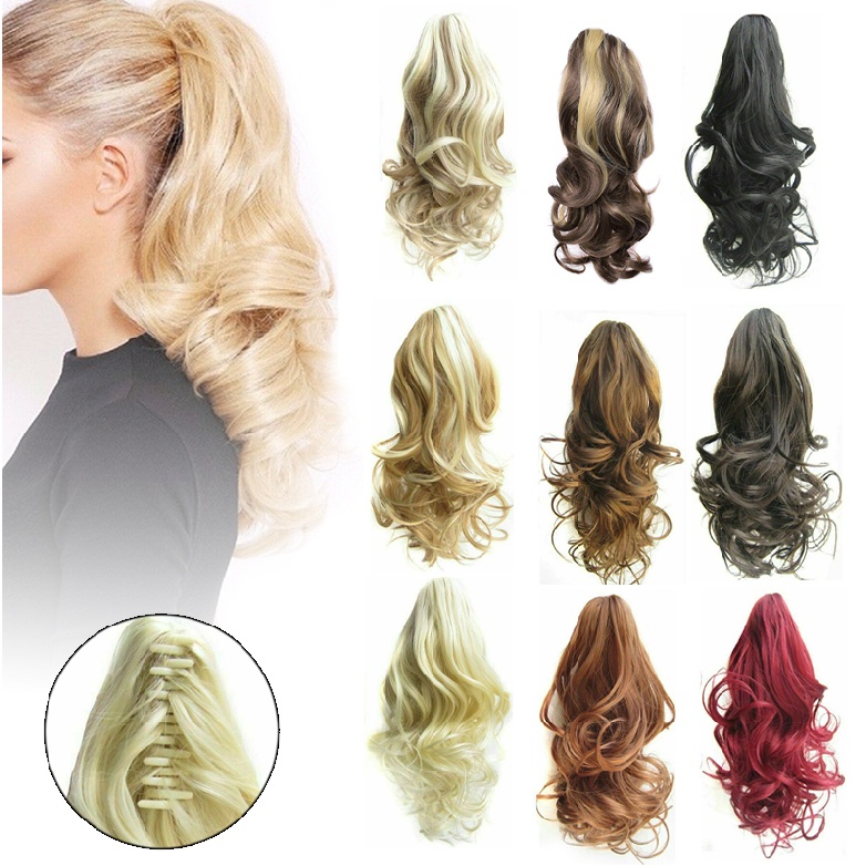 Claw Clip On Ponytail Hair Extension Curly Thick Long Natural Looking Hair