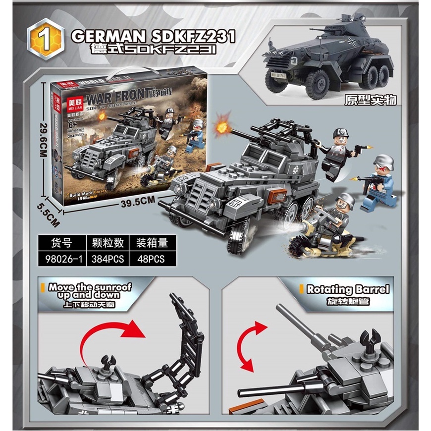 Mô Hình Đồ Chơi Lego Lắp Ráp Xe Tăng Chiến Tranh Thế Giới Thứ Hai