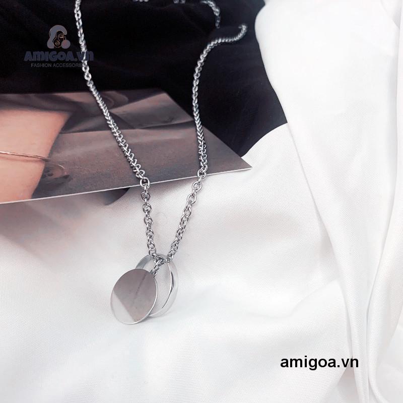 ✨✨Vòng cổ Thép Titan Mặt Nhẫn Phong Cách Punk Đường Phố Cho Nam Và Nữ