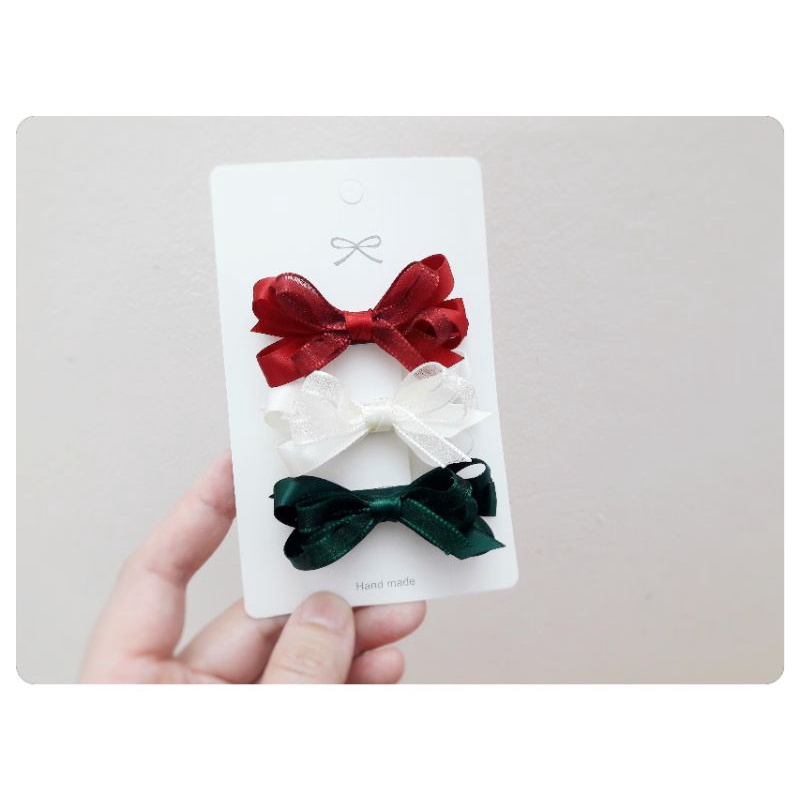 Set kẹp nhỏ 3 màu trắng đỏ xanh