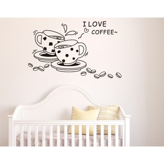 Decal dán tường cốc café-tranh dán tường trang trí