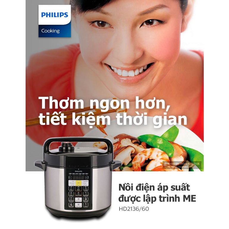 Nồi Áp Suất Điện Tử Philips HD2136 (5L)