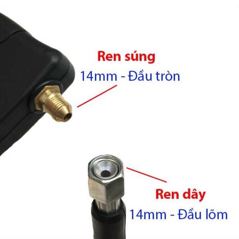 Súng rửa xe HÀNG LOẠI 1, Súng rửa xe áp lực cao ren ngoài 22mm và 14mm