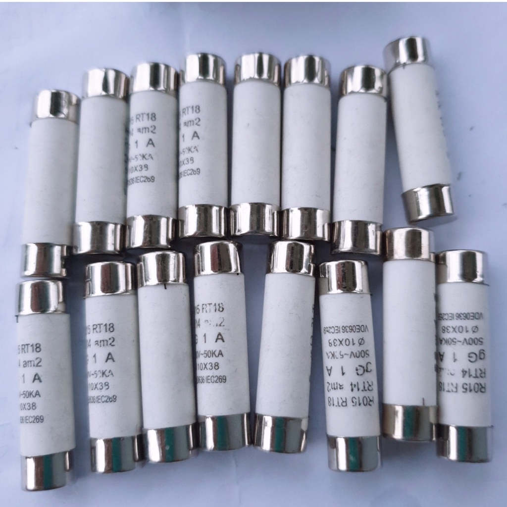 20 cái Cầu chì sứ, ruột cầu chì sứ 10x38-500V 1A, 2A, 3A, 4A, 5A, 6A, 10A, 16A, 20A, 25A, 32A