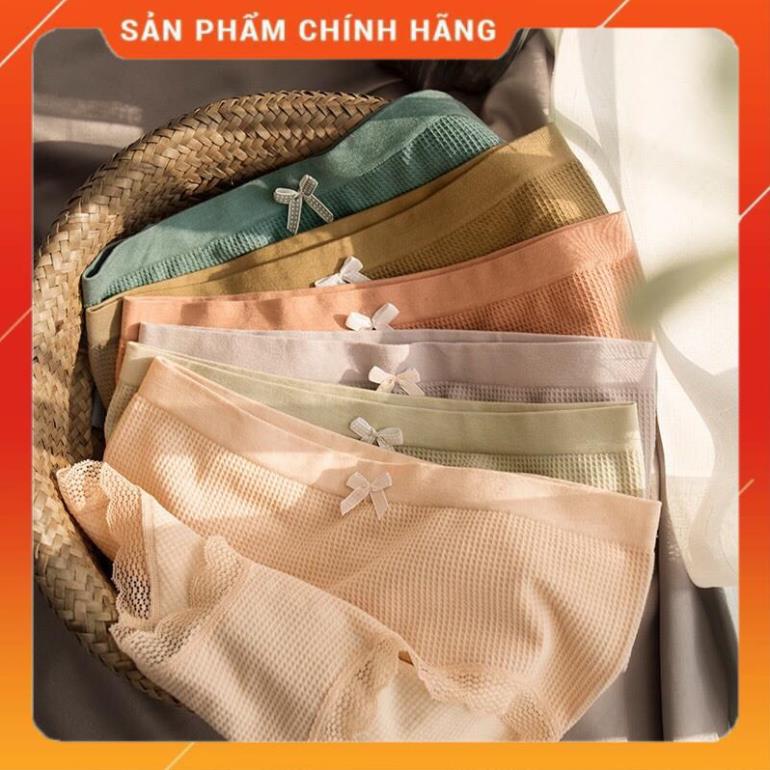 Quần Lót Cotton Thông Hơi Co Giãn 4 Chiều Sợi Bông Viền Ren Cao Cấp 3312