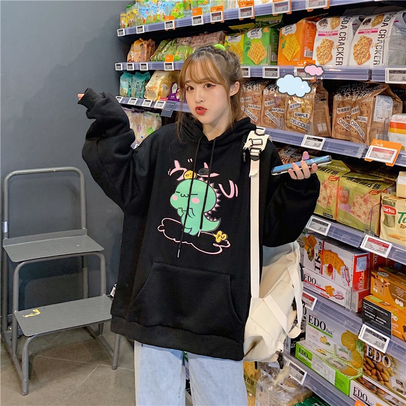 ZHELIHANGFEI   Áo Hoodie In Họa Tiết Hoạt Hình Dễ Thương Cho Học Sinh