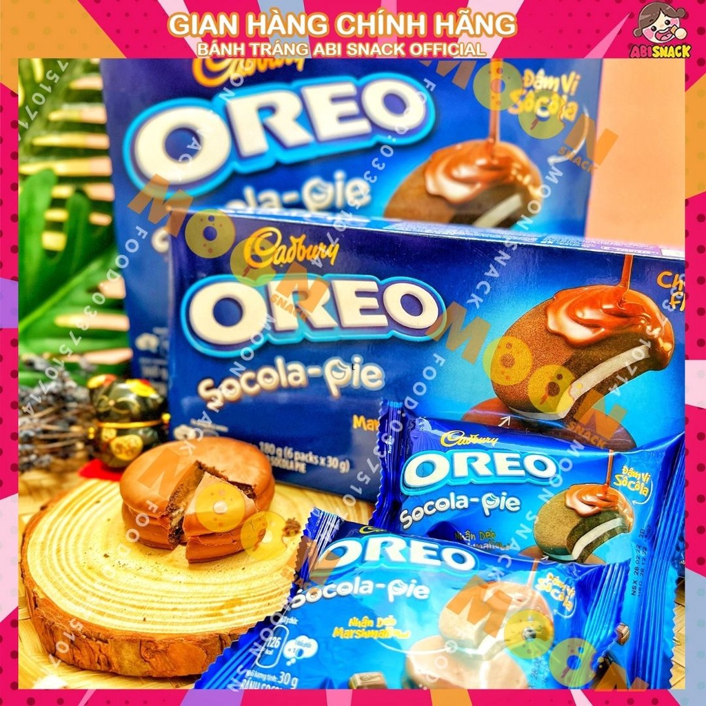 [Hot] Bánh Oreo Chocopie Socola-pie Nhân Dẻo Marshmallow hộp 6 bánh/12 bánh 180g/360g Phiên Bản Đặc Biệt