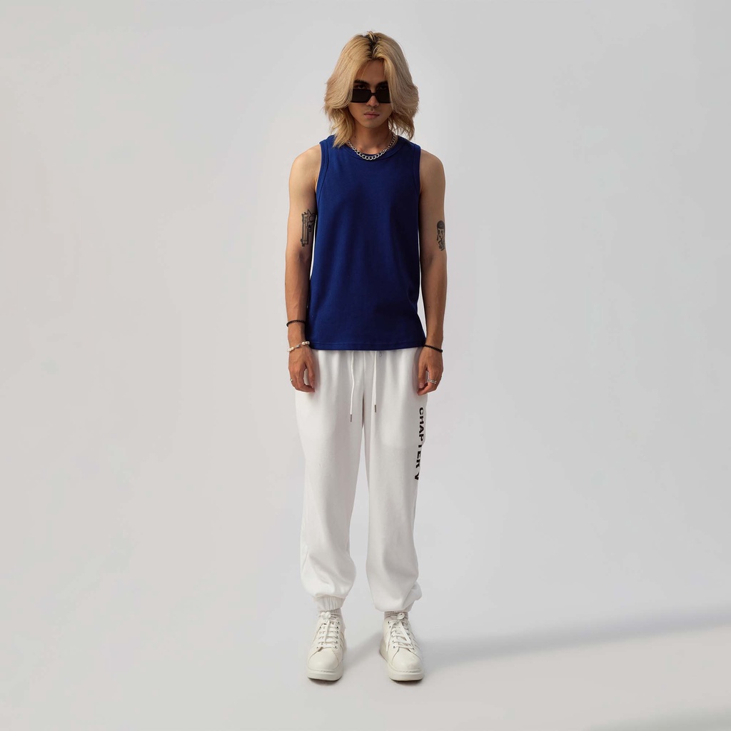 Áo thun ba lỗ xanh dương - Ribbed Tank Top