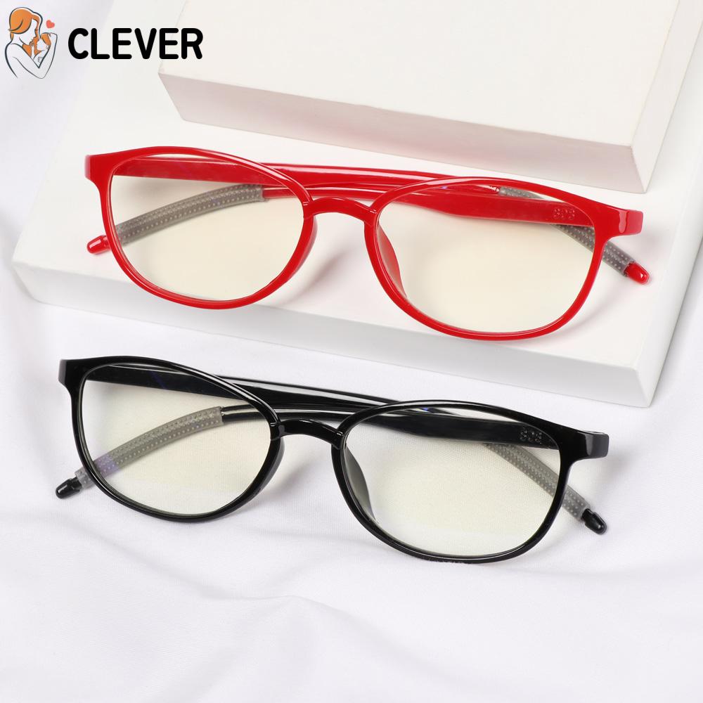 CLEVER Women Men Reading Glasses Comfortable Ultra Light Frame Anti-Blue Light Eyeglasses Portable Antifatigue Fashion Vintage Eye Protection/Multicolor