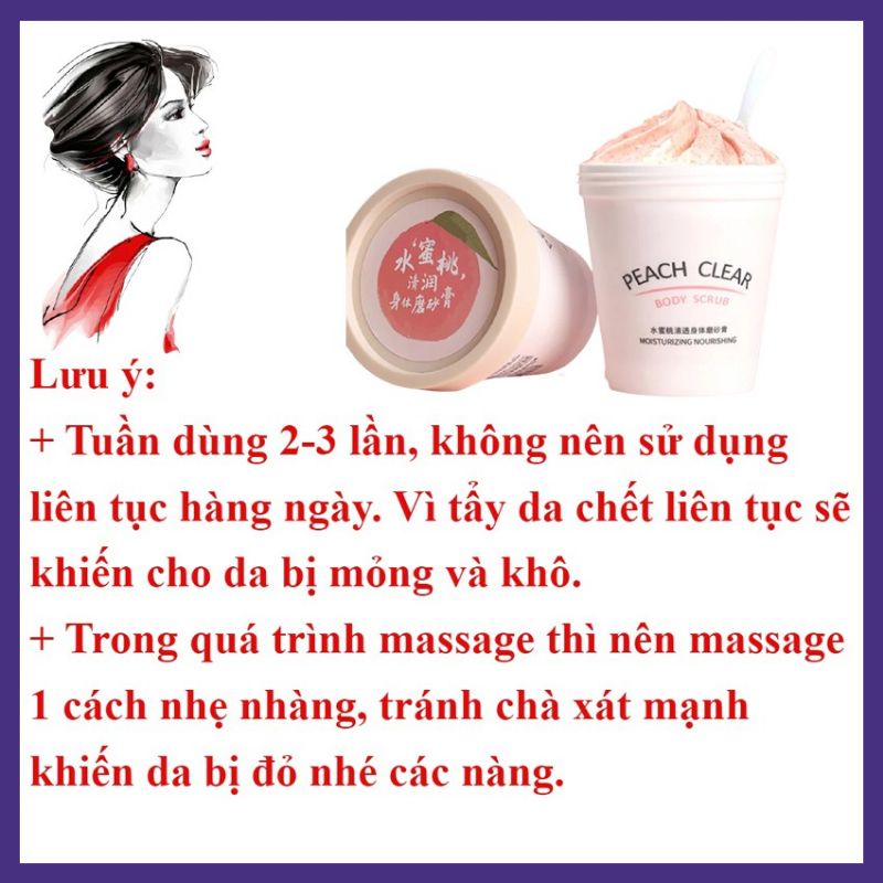 Tẩy Da Chết Body Đào HEYXI PEACH Clear, Tẩy Tế Bào Chết Toàn Thân 200g.