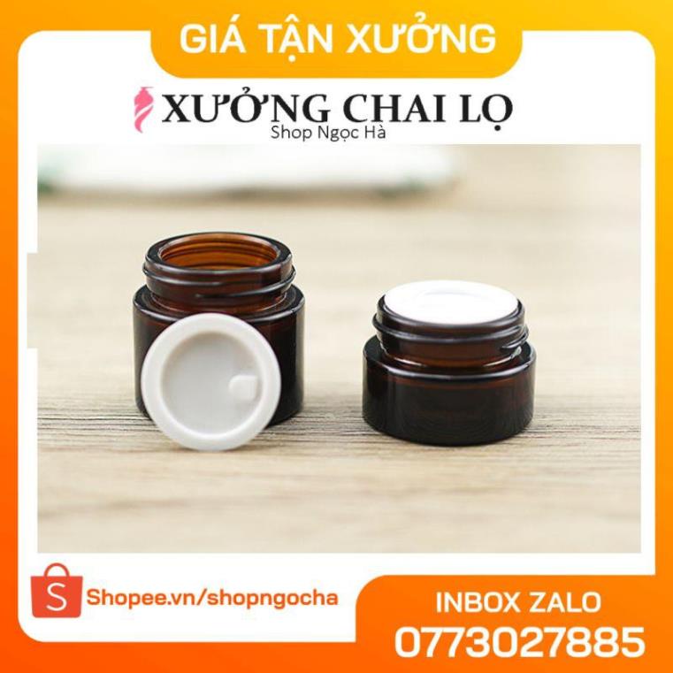 Hủ Đựng Kem ❤ GIÁ TỐT NHẤT ❤ Hủ Chiết Kem Thủy Tinh Nâu 10g,15g,20g,30g,50g,100g chiết mỹ phẩm , phụ kiện du lịch