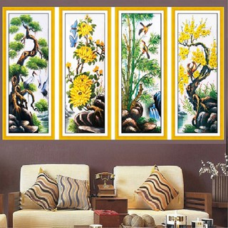 TRANH THÊU CHỮ THẬP TỨ QUÝ MONALISA