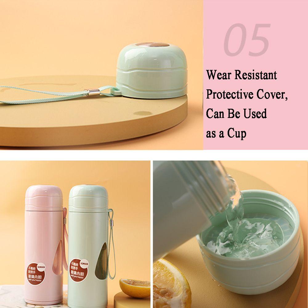 Bình Nước Thủy Tinh 500ml Hình Giọt Nước Chống Bỏng Chống Rơi Vỡ Tiện Dụng Mang Theo Du Lịch