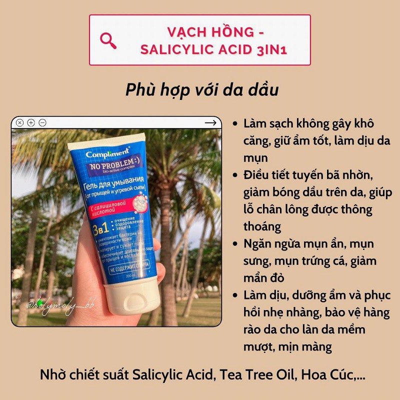 [HÀNG CHÍNH HÃNG] Gel rửa mặt Compliment No Problem_Làm sạch sâu da_Ngăn mụn quay trở lại | BigBuy360 - bigbuy360.vn