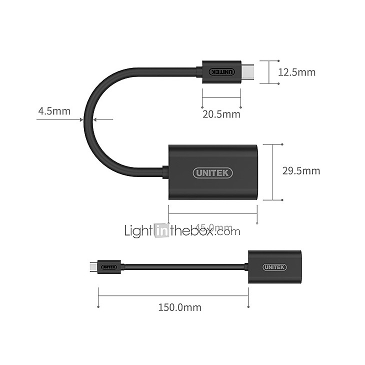 Cáp Type-C sang HDMI UNITEK (Y-6319BK). Chính hãng phân phối - BH 12 tháng