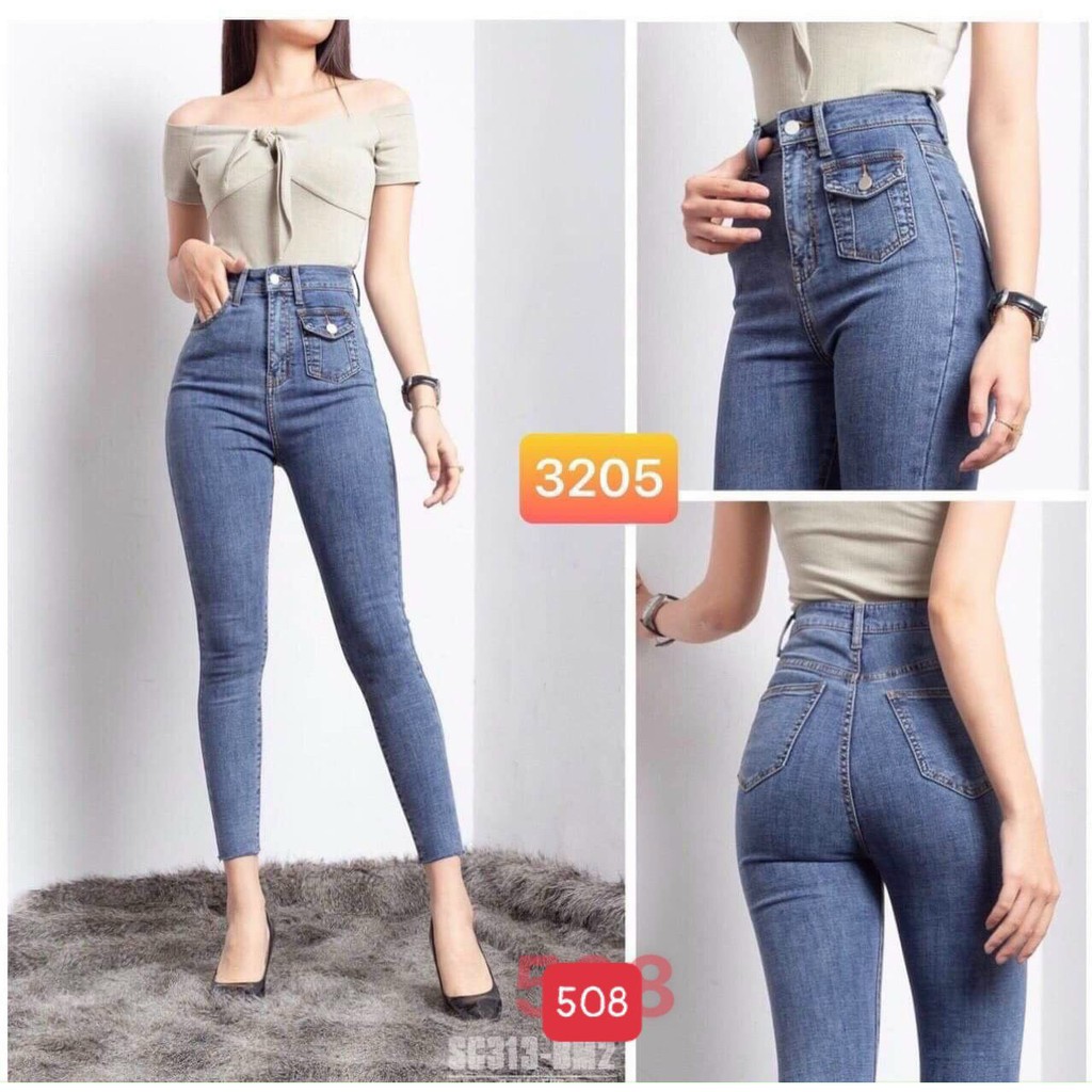 8 MẪU Quần JEAN Nữ Lưng Cao 2021 chuần shop VNXK bao đẹp chất lượng, JEANS bó co giãn vải dày mịn( đổi trả không ưng