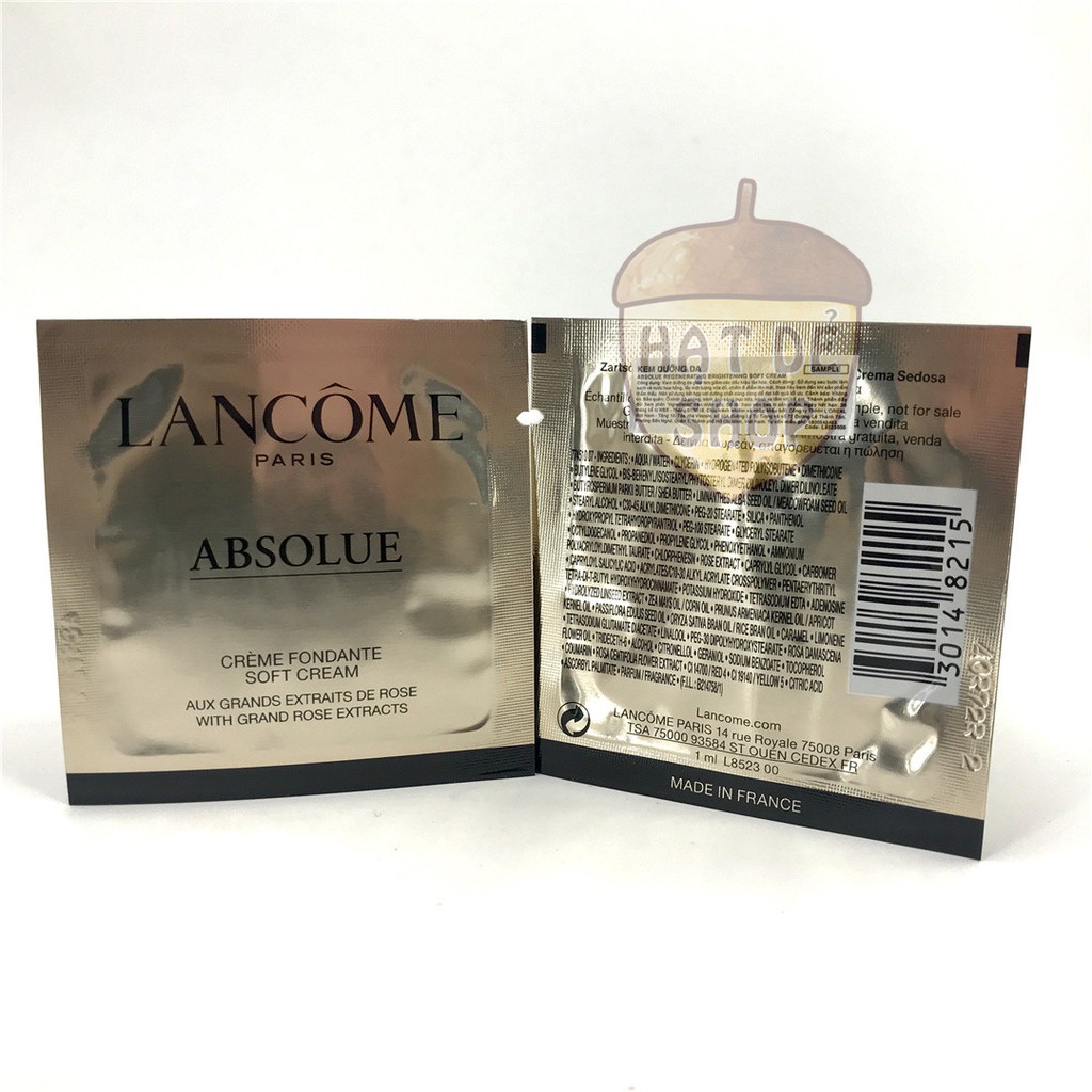 Lancome Kem Tái Tạo Chống Lão Hóa Absolue Soft Cream With Grand Rose Extracts 10ml (1ml x 10 gói)-Hàng Chính Hãng