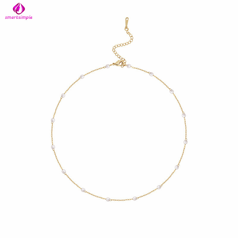 vòng cổ Hợp Kim Đính Ngọc Trai Giả Xinh Xắn Cho Nữ