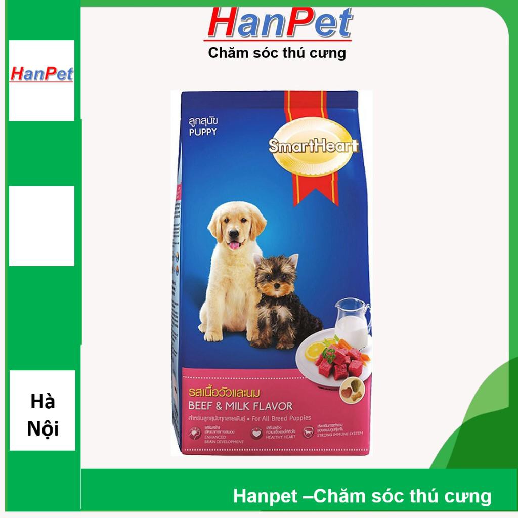 Gói 400g Thức ăn dạng hạt cao cấp Smartheart 2 loại thức ăn chó