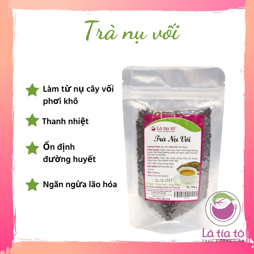 TRÀ NỤ VỐI KHÔ 100GR THANH NHIỆT MÁT GAN- LÁ TÍA TÔ