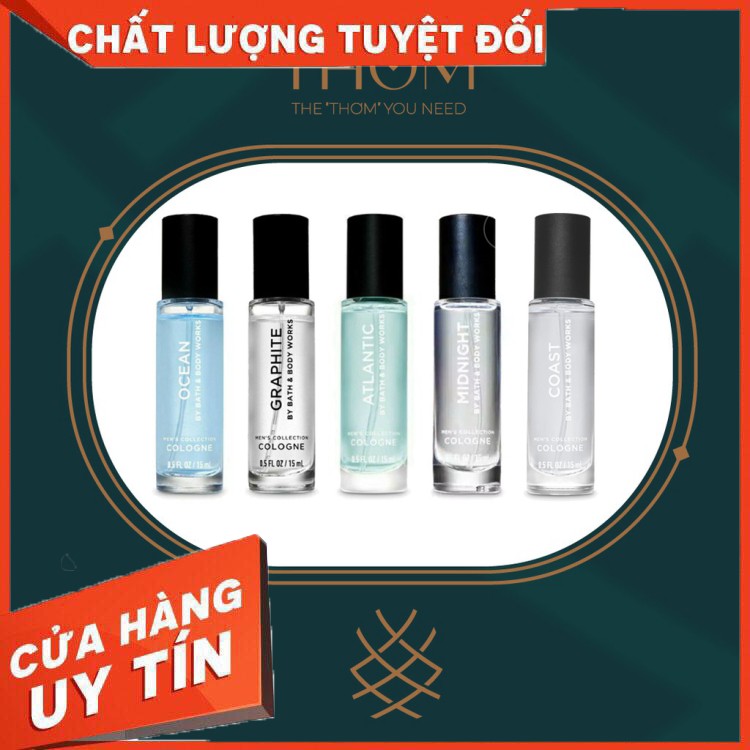 HÀNG CAO CẤP -  15ML | NƯỚC HOA NAM B&BW MIDNIGHT | GRAPHITE | COAST | ATLANTIC | OCEAN - EAU DE COLOGNE  - Hàng Cao Cấp