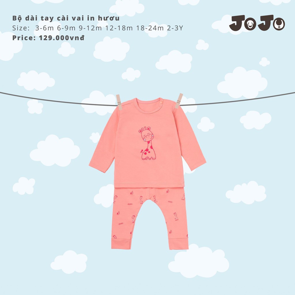 Bộ dài tay mỏng siêu mềm Cotton Petit cài vai bé trai bé gái