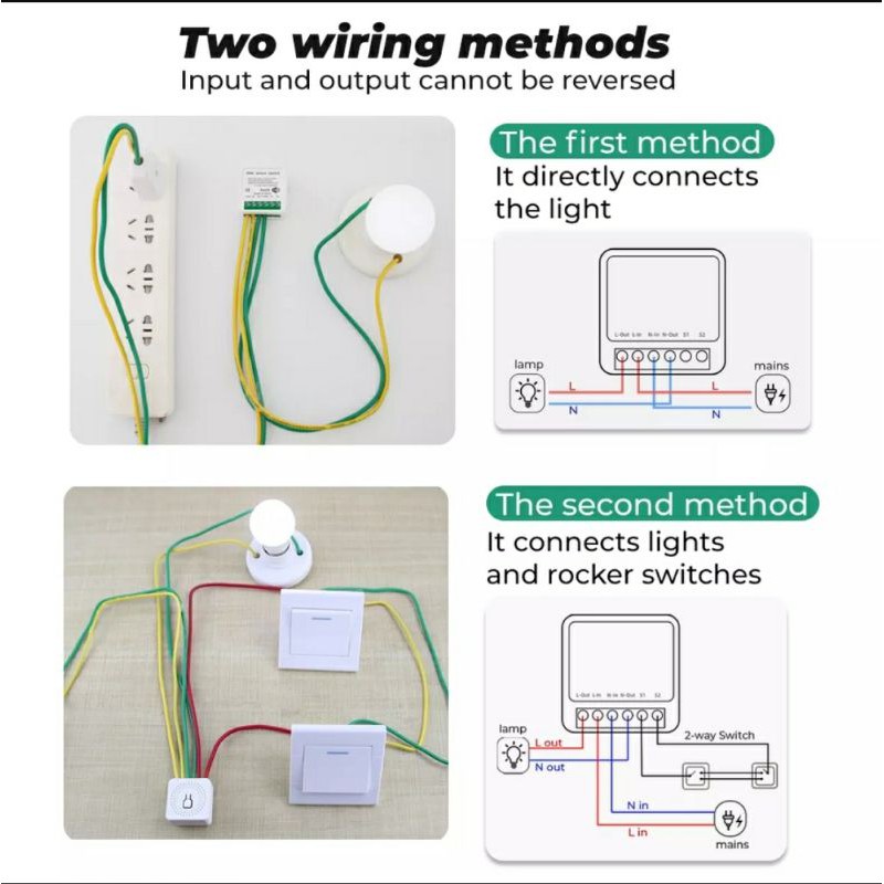 Công tắc Tuya Wifi/Zigbee Mini  hỗ trợ công tắc cơ hai chiều, ra lệnh giọng nói Google& Alexa