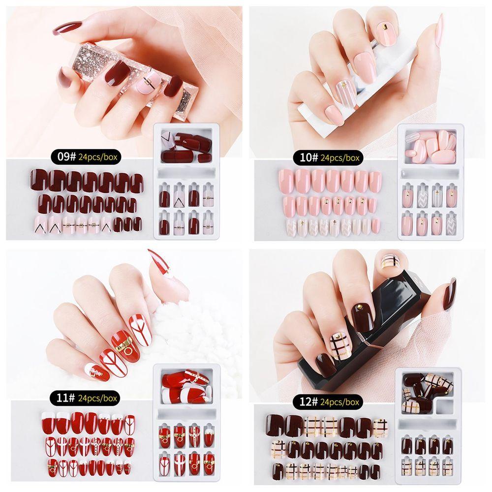 Set 24 Móng Tay Giả Có Thể Tháo Rời