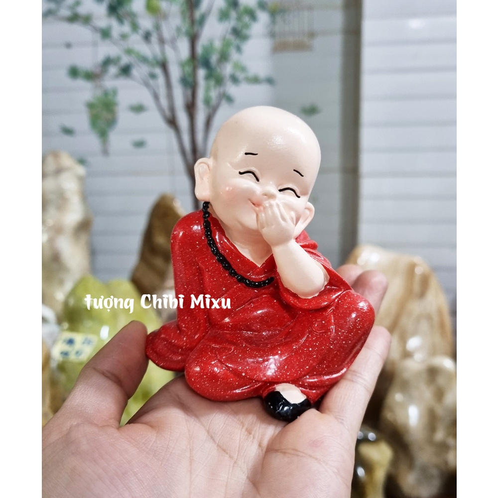 Bộ 04 tượng Tứ Không áo đỏ size 10cm